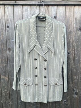 Faroushe cream pin stripe blazer